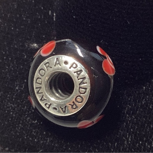 Sterling Red Murano Glass Charm - Picture 5 of 6